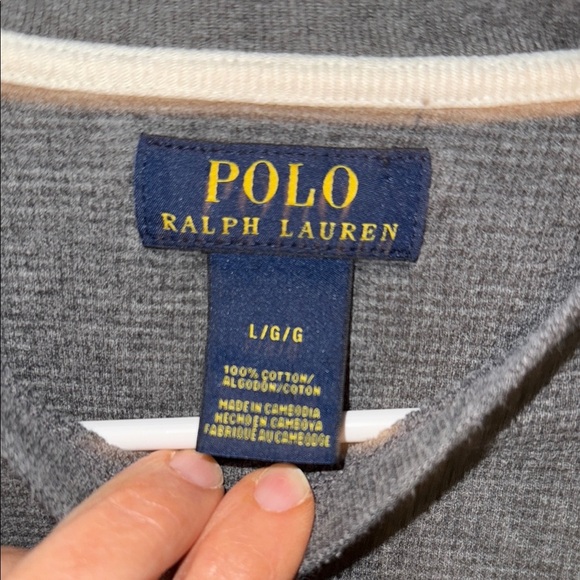 Polo by Ralph Lauren Men's Gray Thermal Shirt - Large. B1 - Picture 3 of 5